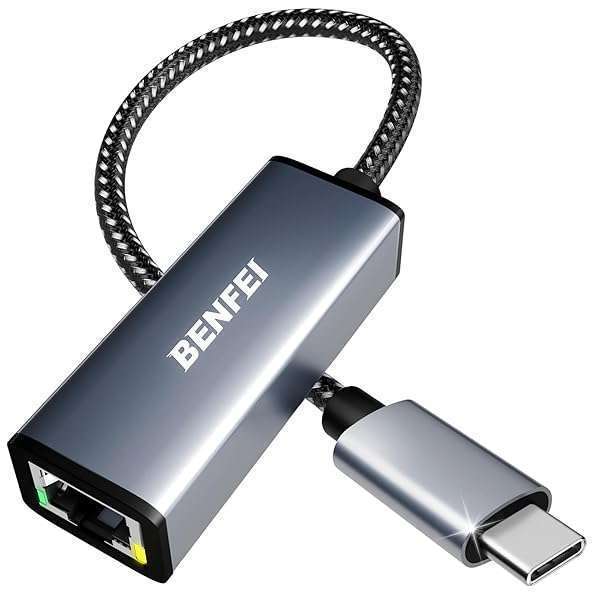BENFEI BENFEI USB-C to Ethernet Adapter: Fast Gigabit LAN for iPhone 15 Pro, MacBook Pro/Air 2023, iPad Pro & More