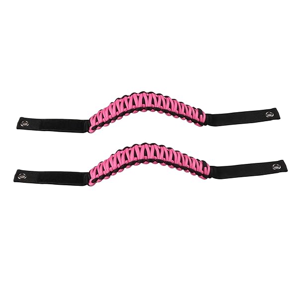 BESTAOO Roll Bar Grab Handles Paracord Grip Handle for Ford Bronco 2021 to 2025 2 Door 4 Door 4 Pack in Pink - Image 9