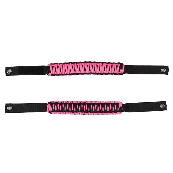 BESTAOO Roll Bar Grab Handles Paracord Grip Handle for Ford Bronco 2021 to 2025 2 Door 4 Door 4 Pack in Pink - Image 11
