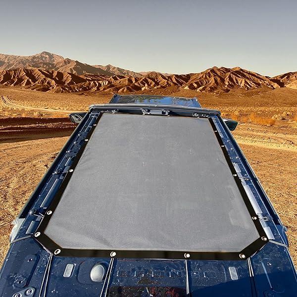 BESTAOO Sunshade for Ford Bronco Accessories 2021 2022 2023 2024 2025 4 Door, Front and Rear Full Length Mesh Sun Shade Bimini Top Cover for Bronco 4 - Image 4