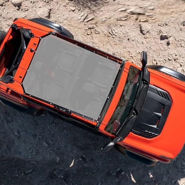 BESTAOO Sunshade for Ford Bronco Accessories 2021 2022 2023 2024 2025 4 Door, Front and Rear Full Length Mesh Sun Shade Bimini Top Cover for Bronco 4 - Image 7