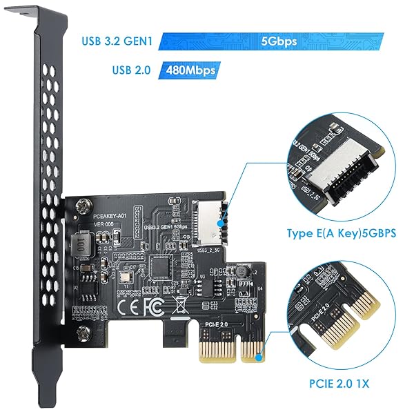 BEYIMEI PCI-E 1X to USB 3.2 Gen 1 Expansion Card with Type-C Front Panel for Desktop PC - Image 4