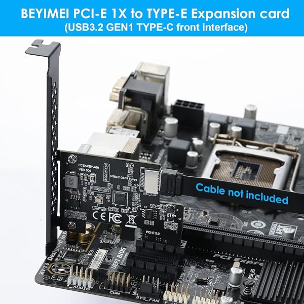 BEYIMEI PCI-E 1X to USB 3.2 Gen 1 Expansion Card with Type-C Front Panel for Desktop PC - Image 7