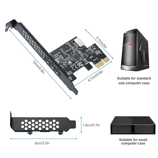 BEYIMEI PCI-E 1X to USB 3.2 Gen 1 Expansion Card with Type-C Front Panel for Desktop PC - Image 8