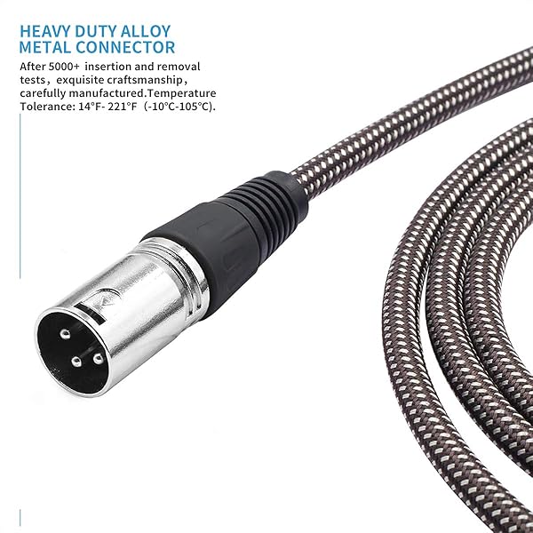Buy BIFALE 6ft XLR Cable 10-Pack - Heavy Duty Braided 3Pin Male to Female Microphone Patch Cords - Image 4