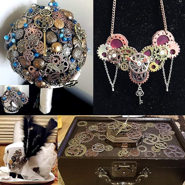 BIHRTC 100g Antique Metal Steampunk Gears Charms for Jewelry & Crafting - DIY Clock Watch Pendants - Image 8