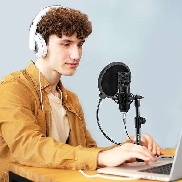 Upgrade Your Sound: BILIONE Adjustable Desktop Microphone Stand with Pop Filter & Shock Mount - Image 4