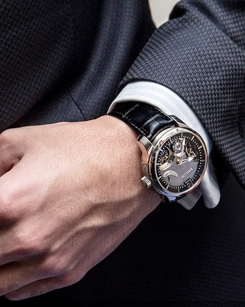 BINLUN Genuine Calfskin Leather Watch Band Quick Release Crocodile Pattern 10 Colors 13 Sizes for Men Women Gold Buckle Black 17MM - Image 7