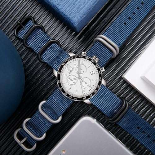 Premium BINLUN Nylon Watch Strap - Thick Multicolor Bands for Men & Women, 18mm-24mm with Heavy Duty Stainless Steel Buckle - Image 6