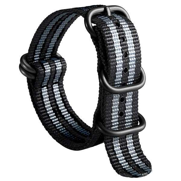 BINLUN Premium Nylon Watch Strap - Thick Multicolor Bands for Men & Women, 18mm to 24mm with Heavy Duty Stainless Steel Buckle