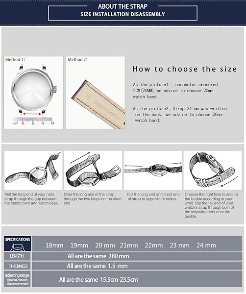 BINLUN Premium Nylon Watch Strap Thick Multicolor Bands for Men Women 18mm to 24mm with Heavy Duty Stainless Steel Buckle Black Grey-Black 22mm - Image 7