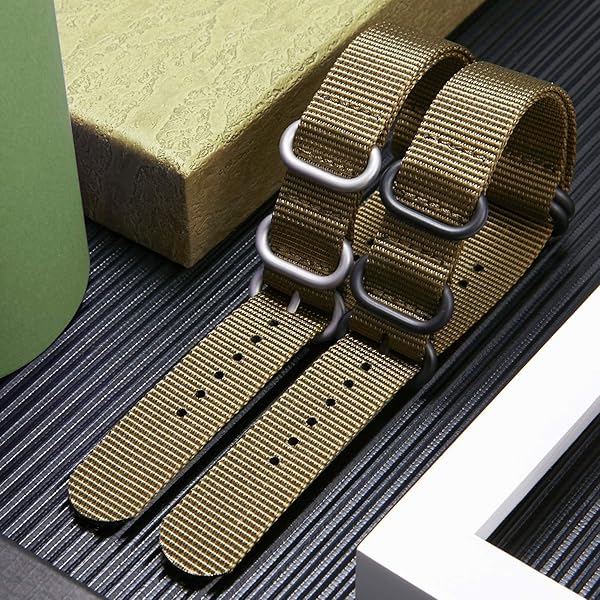 BINLUN Nylon Watch Strap Thick Premium Ballistic Multicolor Bands for Men Women 19mm with Military Heavy Duty Stainless Steel Buckle - Image 3