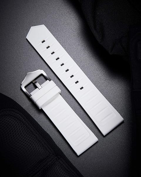 BINLUN Silicone Rubber Watch Band Replacement Strap for Men and Women in Multiple Colors and Sizes for Smart Watches - Image 3