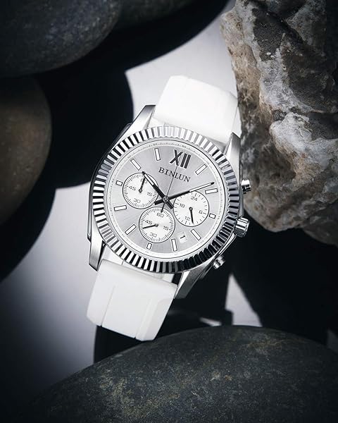 BINLUN Silicone Rubber Watch Band Replacement Strap for Men and Women in Multiple Colors and Sizes for Smart Watches - Image 5