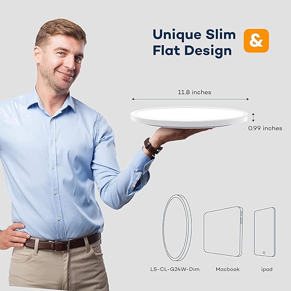 BLNAN Dimmable LED Flush Mount Ceiling Light Fixture with Remote Control 12 Inch 24W Adjustable Color Modern Ultra Thin Lamp for Bedroom Kitchen - Image 9