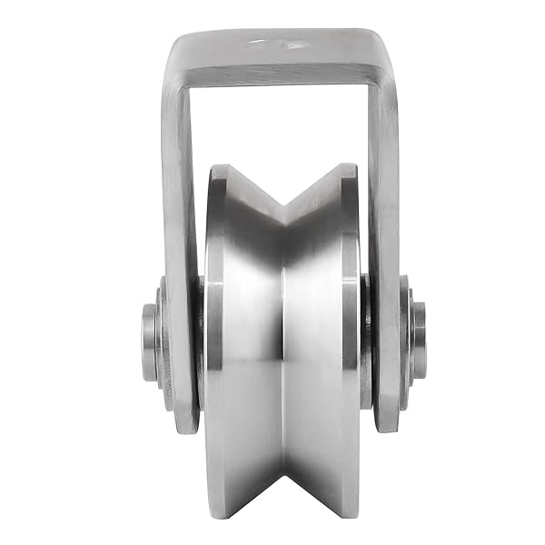 BNYZWOT V Type 304 Stainless Steel Pulley Block Super Silent 360 Degree Rotation Heavy Duty Grooved Wheel 1-Pack - Image 3
