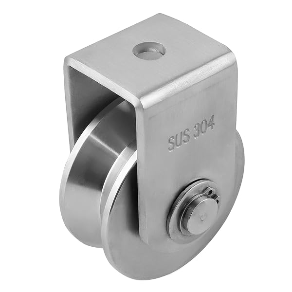 BNYZWOT V Type 304 Stainless Steel Pulley Block Super Silent 360 Degree Rotation Heavy Duty Grooved Wheel 1-Pack - Image 5