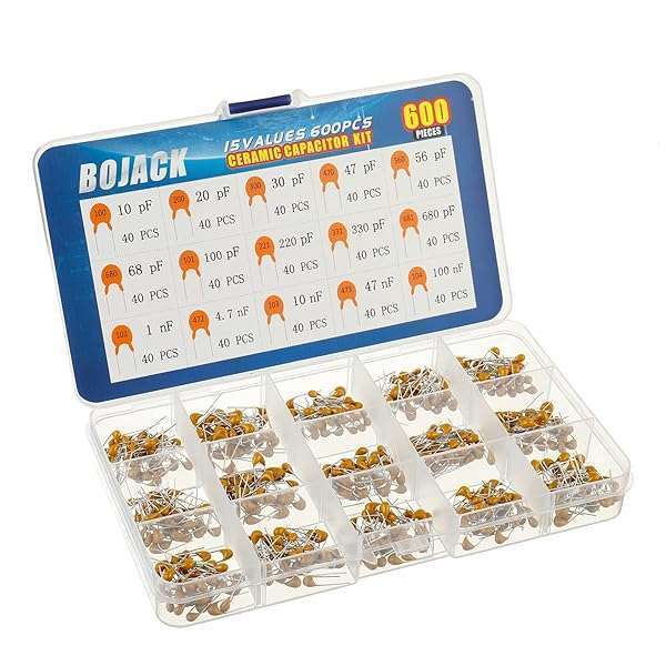 BOJACK 600Pcs Ceramic Capacitor Assortment Kit: 15 Types from 10pF to 100nF - Perfect for Electronics Projects! - Image 4