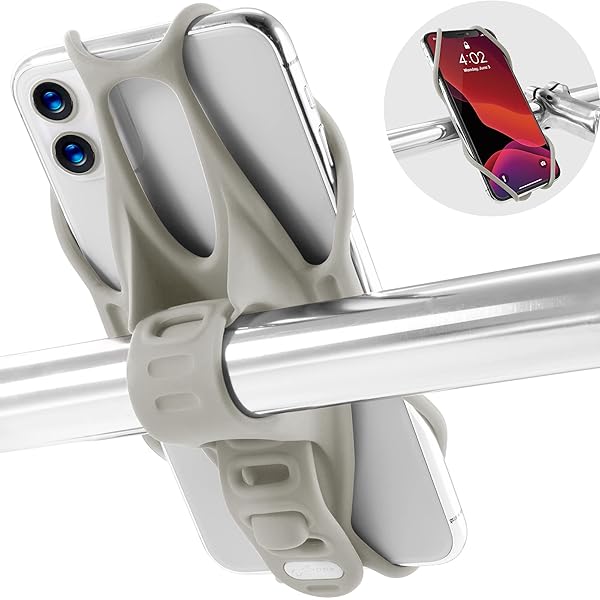 Universal BONE Bike Tie 3: Scratch-Free Silicone Phone Mount for Handlebar - Compatible with Most Smartphones