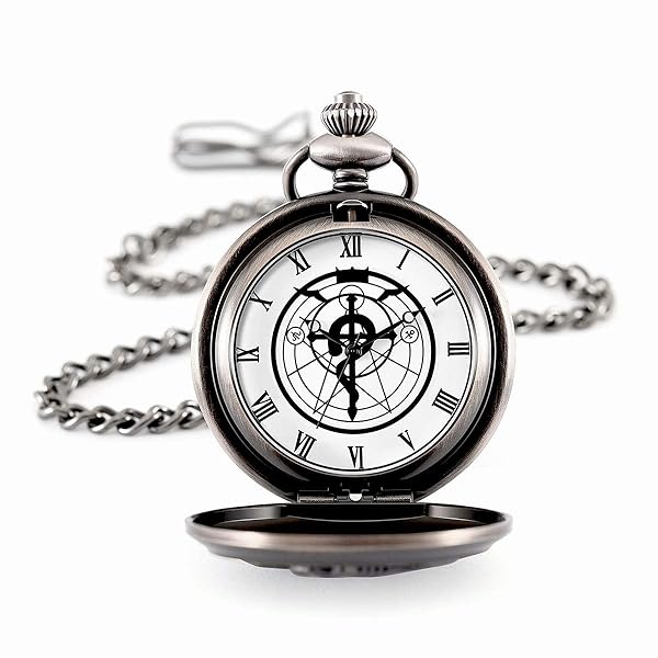 BOSHIYA Fullmetal Alchemist Pocket Watch with Chain Vintage Quartz Pocket Watch for Cosplay Accessories Anime Merch - Image 3