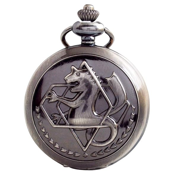 BOSHIYA Fullmetal Alchemist Pocket Watch with Chain Vintage Quartz Pocket Watch for Cosplay Accessories Anime Merch