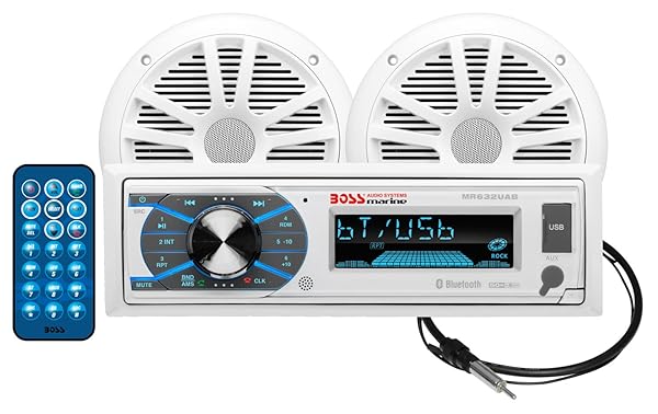 BOSS Audio Systems MCK632WB6 Bluetooth Car Stereo Receiver with USB Port and Weatherproof Dual Cone Speakers