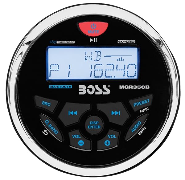 BOSS Audio Systems MCKGB350B.6 Weatherproof Marine Receiver and Speaker Package with Bluetooth USB AM FM NOAA Tuner and 6.5 Inch Speakers