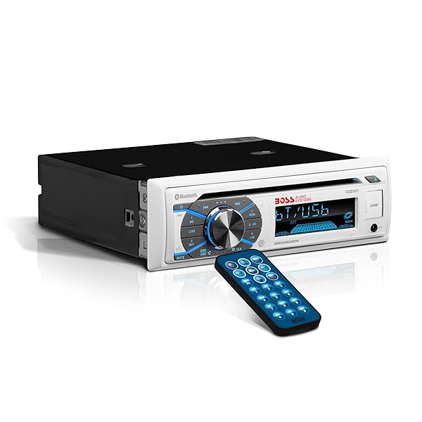 BOSS Audio Systems MR508UABW Marine Boat Stereo Bluetooth Head Unit AM FM Radio CD Player Weatherproof USB Single Din