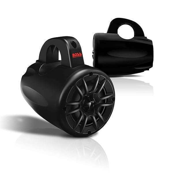 "Upgrade Your Ride: BOSS MRWT40 Weatherproof 4" Speakers for ATV, UTV & Marine - IPX5 Rated Wake Tower System"
