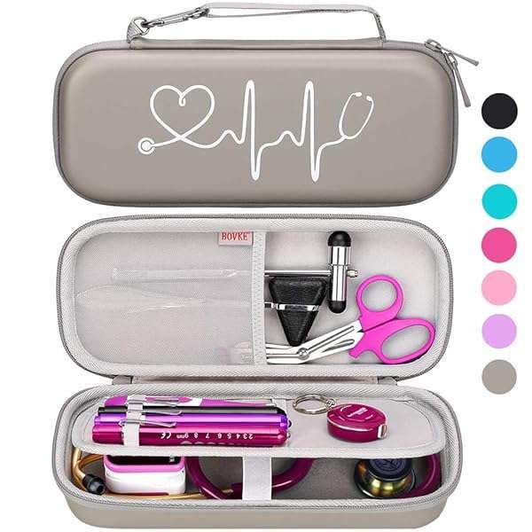 Buy BOVKE Stethoscope Case for 3M Littmann & MDF Stethoscopes - Lightweight, Durable, with Pocket for Nurses - Grey