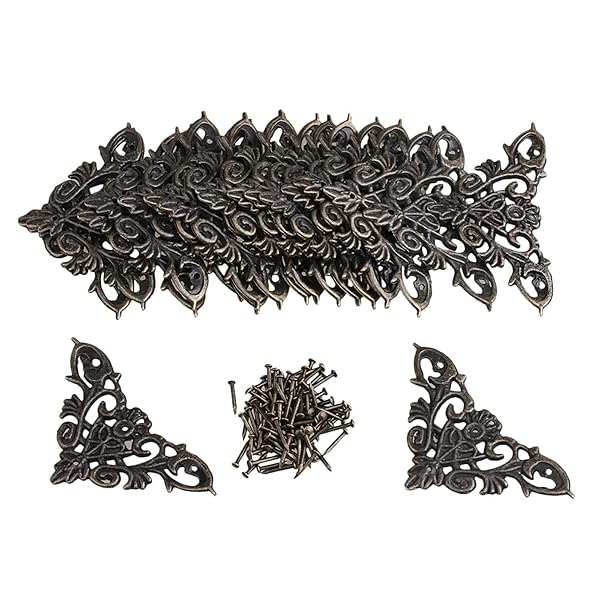 Vintage Decorative Metal Corners for Furniture - Pack of 20 BQLZR Appliques - Image 2