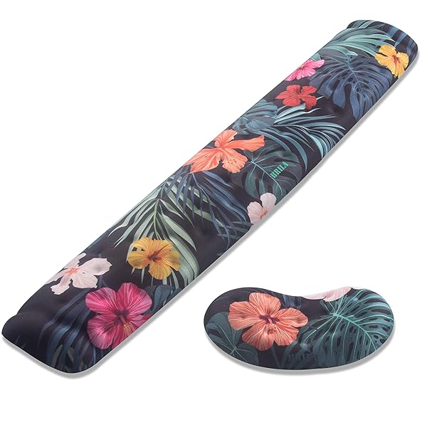 BRILA Memory Foam Mouse and Keyboard Wrist Rest Support Pad Cushion Set for Office Work and PC Gaming with Massage Holes for Pain Relief - Image 2