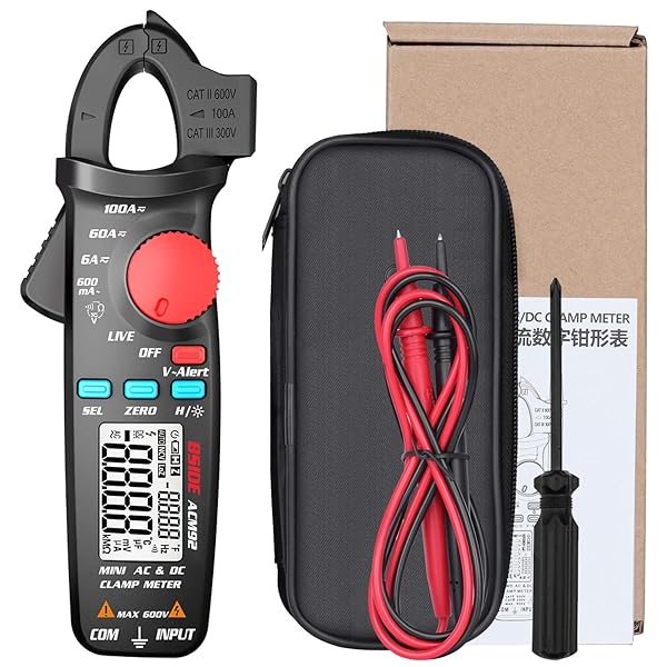 BSIDE DC Current Clamp Meter: 6000 Counts Digital Multimeter with V-Alert, Continuity, Ohm, and Hz Testing Features - Image 9