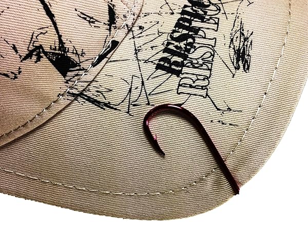 BT Outdoors Custom Colored Eagle Claw Hat Fish Hooks Set of Two Red and Bright Orange Hat Pins Money Tie Clasp - Image 3