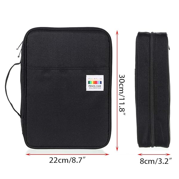 BTSKY Colored Pencil Case 220 Slots Portable Organizer for Prismacolor Crayola Gel Pens and Pencils Black Multilayer Holder - Image 5