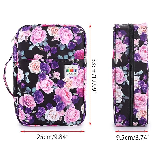 BTSKY 300 Slots Colored Pencil Case Organizer Portable Multilayer Holder for Prismacolor Crayola Gel Pens Purple Rose - Image 8