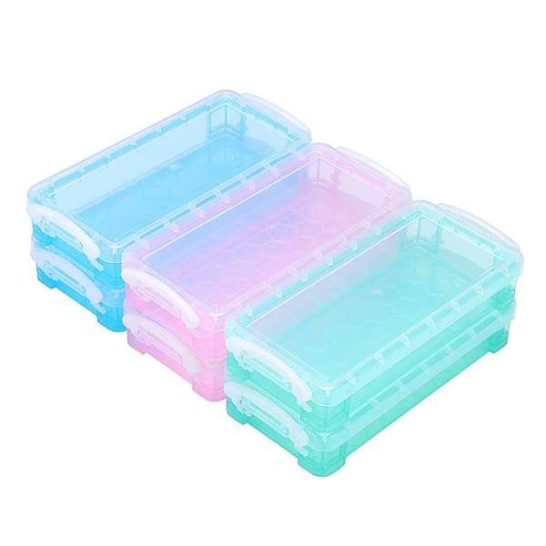 BTSKY Large Capacity Pencil Box - 6 Pack Organizer for Office & Art Supplies in 3 Colors - Image 9