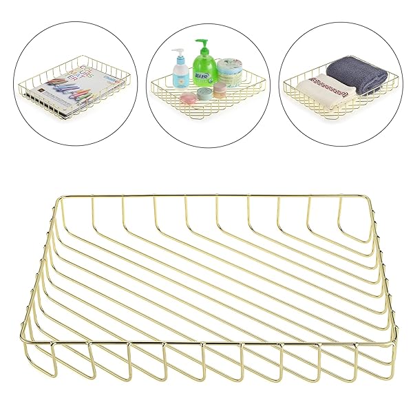 BTSKY Elegant A4 File Tray Organizer for Office and Home Storage Stylish Desk Document and Magazine Holder in Gold - Image 4