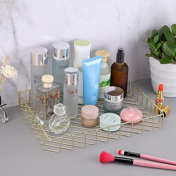 BTSKY Elegant A4 File Tray Organizer for Office and Home Storage Stylish Desk Document and Magazine Holder in Gold - Image 5