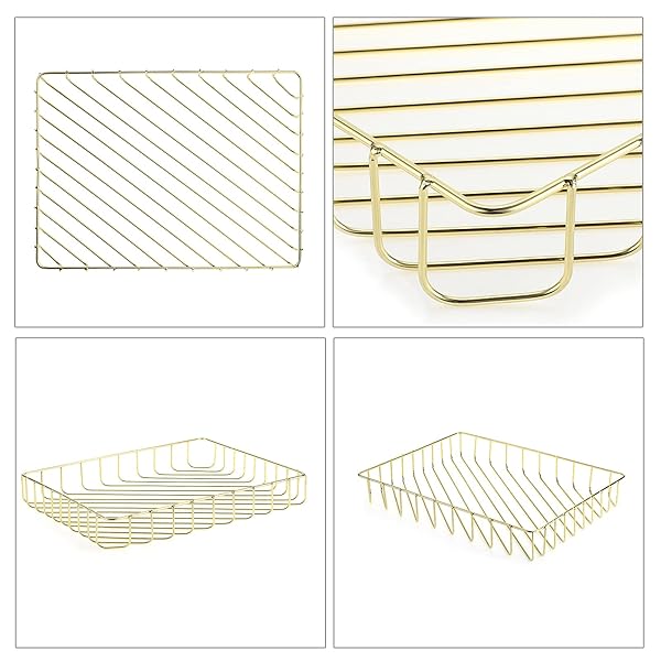 BTSKY Elegant A4 File Tray Organizer for Office and Home Storage Stylish Desk Document and Magazine Holder in Gold - Image 6