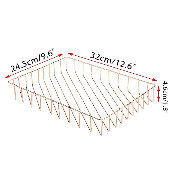 BTSKY Rose Gold A4 File Tray Organizer Elegant Desk Storage for Documents Magazines Office and Bathroom Use - Image 6