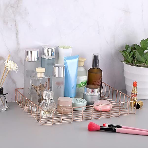 BTSKY Rose Gold A4 File Tray Organizer Elegant Desk Storage for Documents Magazines Office and Bathroom Use - Image 8