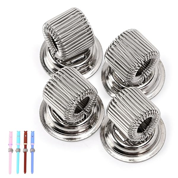 BTSKY Stainless Steel Magnetic Pen Holder Clips Set of 4 for Pens Whiteboard Refrigerator and Bulletin Board Use
