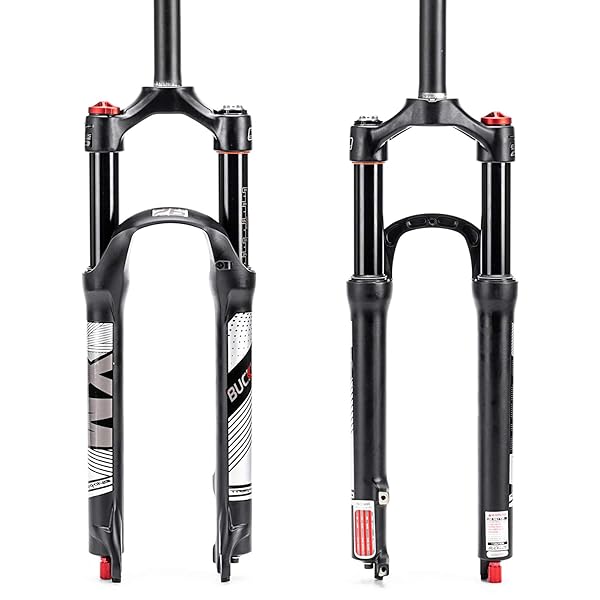 "BUCKLOS 120mm MTB Air Suspension Fork - Lightweight, Adjustable, 1 1/8" Tube for XC & AM Bikes"