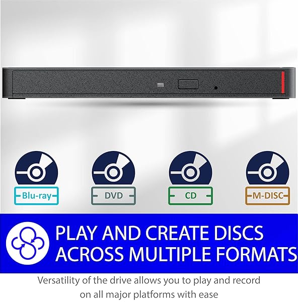 BUFFALO MediaStation 6X Portable Blu-ray Drive: USB-C, Plays & Burns Blu-rays, DVDs, CDs for PC/Mac Laptops & Desktops - Image 6