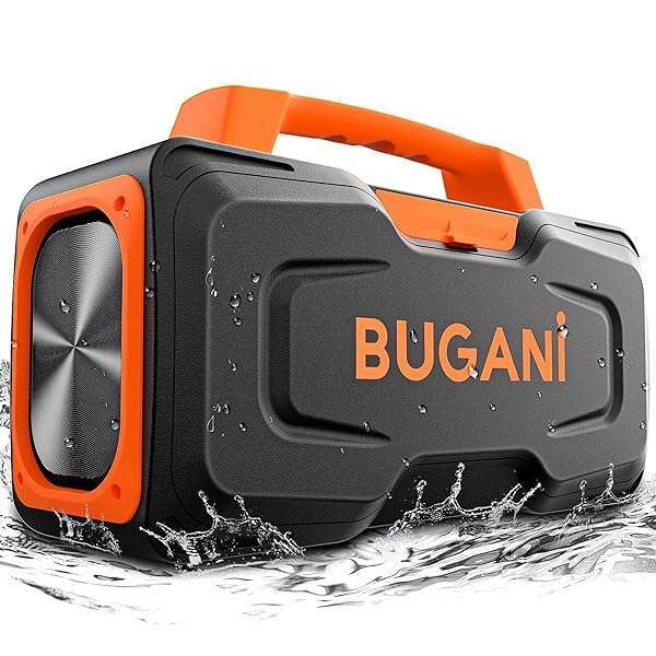 BUGANI BUGANI 80W Bluetooth Speaker: Waterproof, Portable, 24H Playtime - Perfect for Parties & Outdoor Fun!