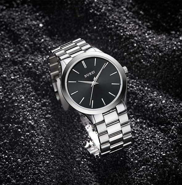 BUREI Minimalist Business Men's Waterproof Quartz Watch Stainless Steel Stylish Gift for Men - Image 5