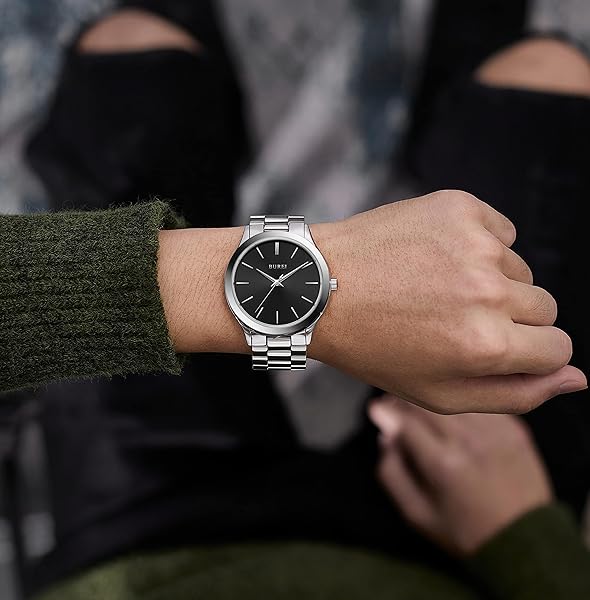 BUREI Minimalist Business Men's Waterproof Quartz Watch Stainless Steel Stylish Gift for Men - Image 8