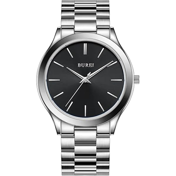 BUREI Minimalist Business Men's Waterproof Quartz Watch Stainless Steel Stylish Gift for Men - Image 2