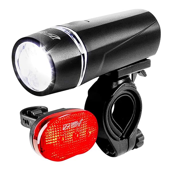 BV BV Bicycle Light Set: Super Bright 5 LED Headlight & 3 LED Taillight for Safe Night Riding